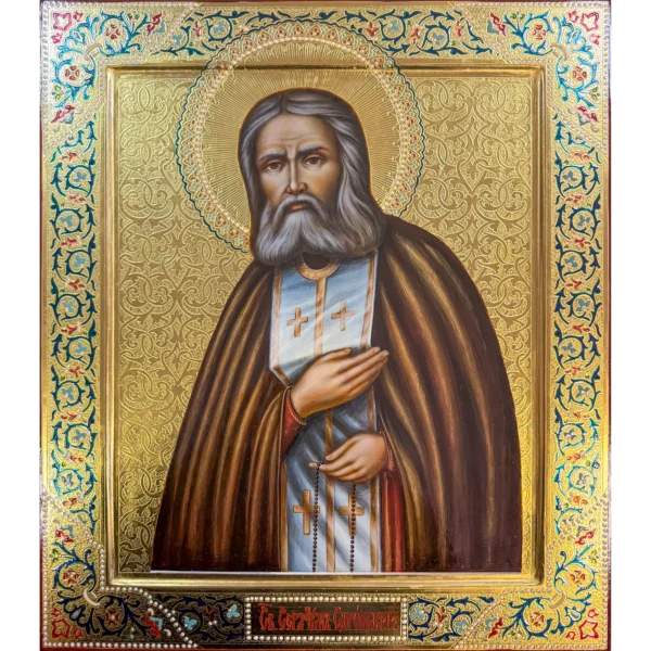 Серафим Саровский рукописная икона